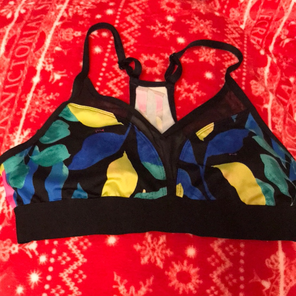 Pink active sports bra